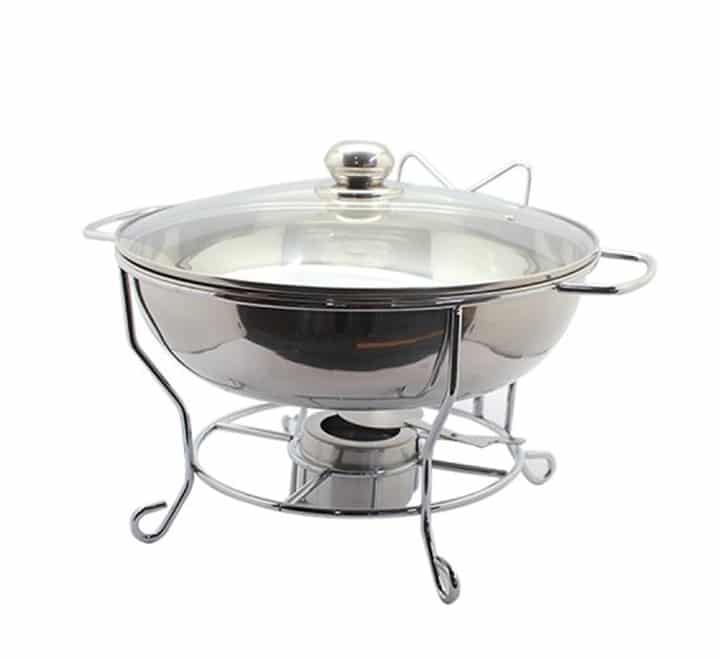 Round Chafing Dish with Glass Lid 1 Round Chafing Dish with Glass Lid