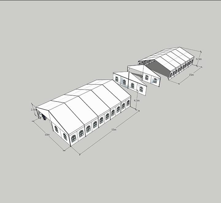 10x30m Aluminium Frame Tent White 2 10x30m Aluminium Frame Tent White - Image 2