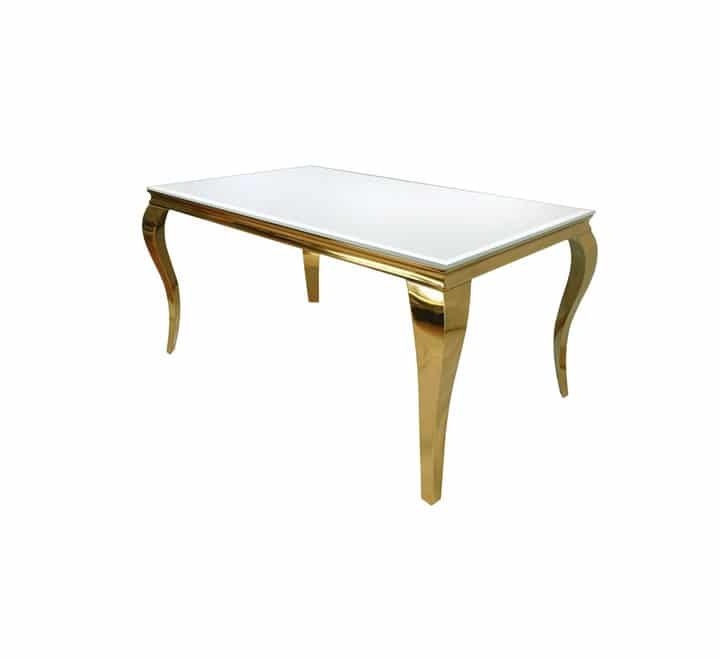 White Wood Top Table with Gold Legs 1 White Wood Top Table with Gold Legs