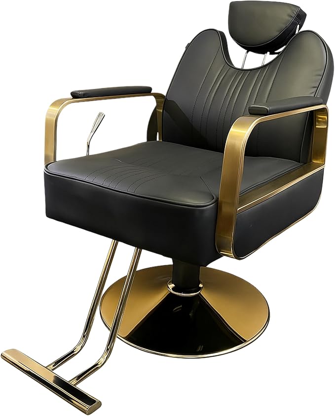 Salon Styling Chair – Black & Gold 1 Salon Styling Chair – Black & Gold
