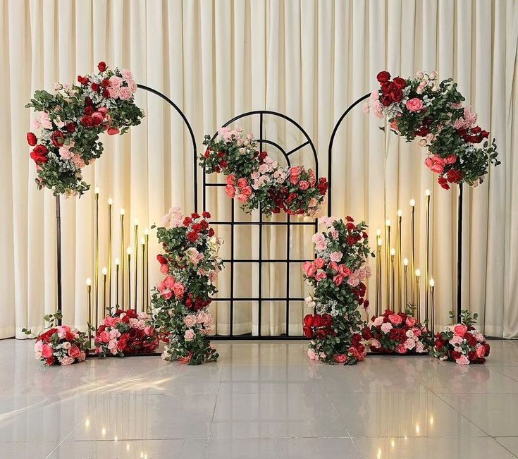 Elegant Floral Arch Backdrop Set 1 Elegant Floral Arch Backdrop Set